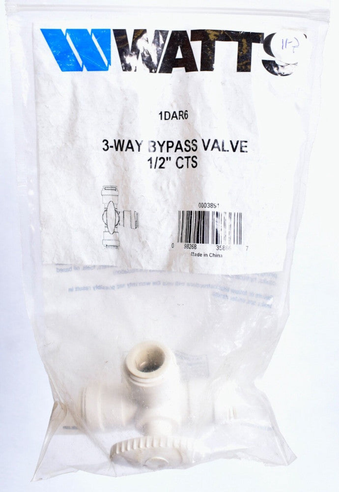 WATTS Quarter-Turn Supply Stop 3-Way 1/2" Inlet 1/2" Outlet CTS  1DAR6