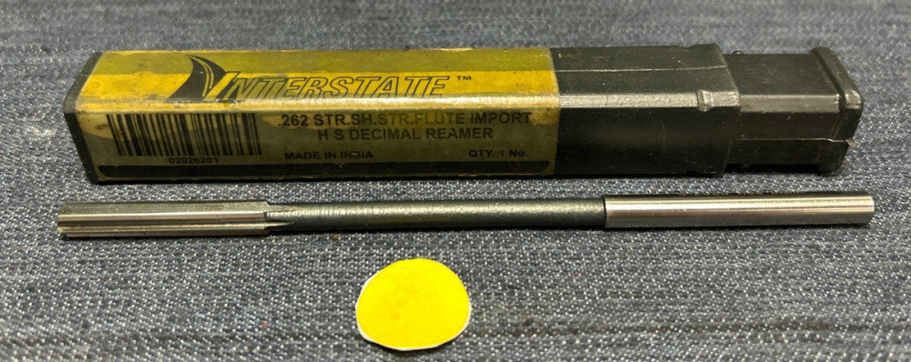 INTERSTATE .262" CHUCKING REAMER 6" OAL 1-1/2" LOC 6-FLUTES STRAIGHT HS