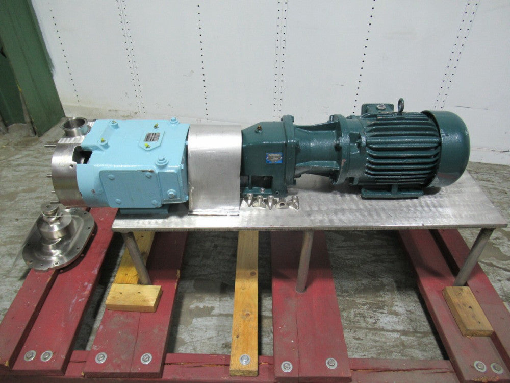 WAUKESHA 60 S/S POSITIVE DISPLACEMENT PUMP, 3HP DRIVE WITH S/S STAND