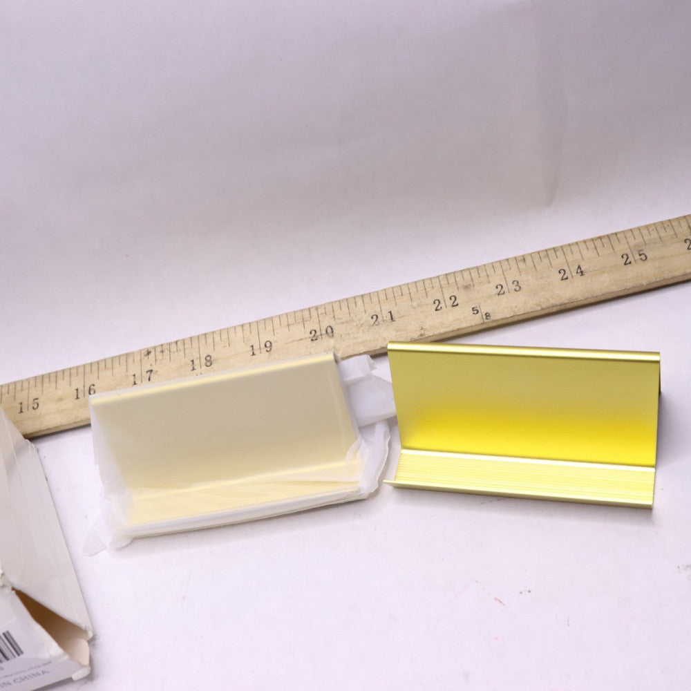 (2-Pk) Business Card Holders Desktop Display Stainless Steel Champagne Gold