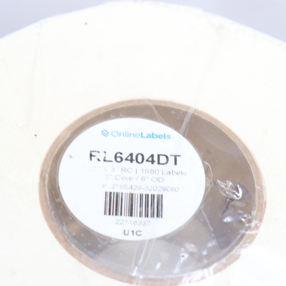 (6-Pk) Online Labels 1980 Label 3" Core/8" OD, 25' x 3" RL6404DT