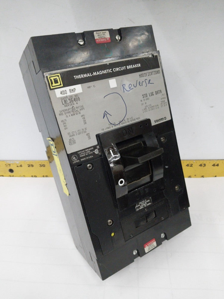 SQUARE D 400 AMP CIRCUIT BREAKER 600 VAC 3 POLE  LAL36400