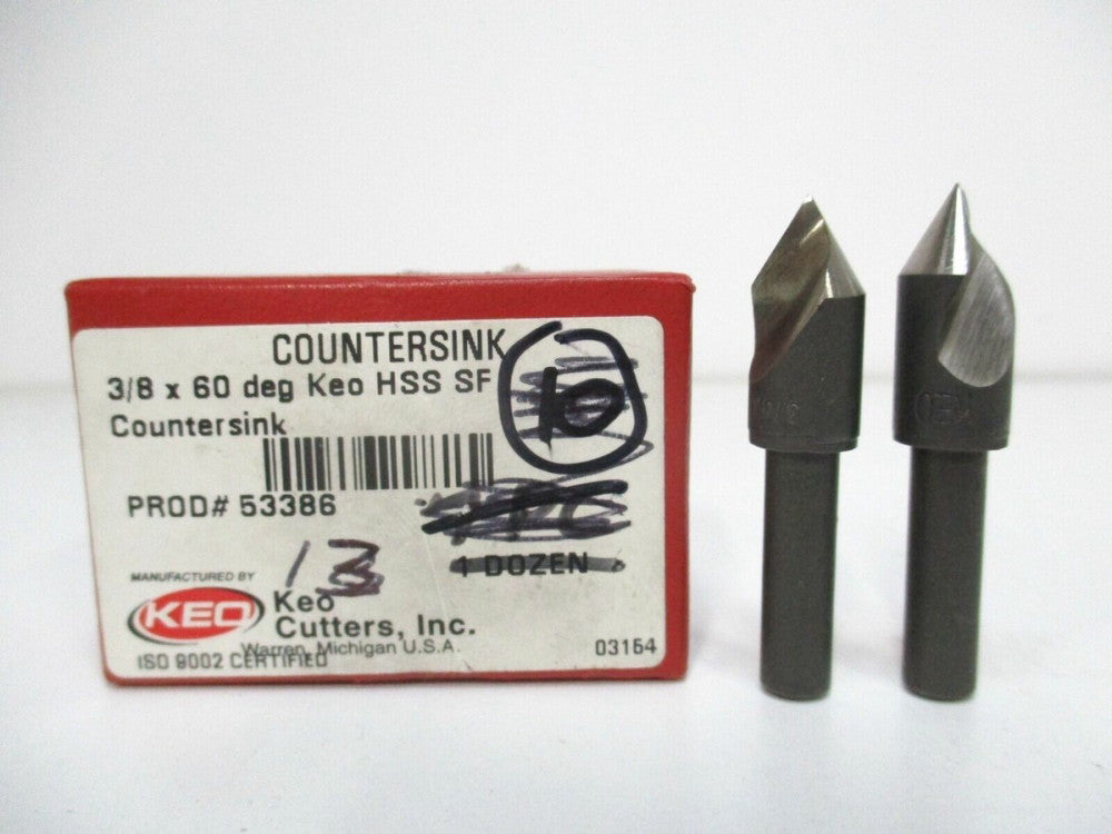Keo (53386) 3/8" x 1/4" x 7/8" x 1-3/4" OAL 1-Flute 60° HSS Countersink