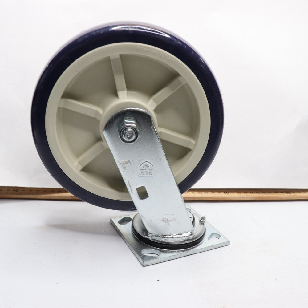 P&H Swivel Wheel Caster 4-1/2" X 3-7/8" Plate, 8" X 2" Wheel