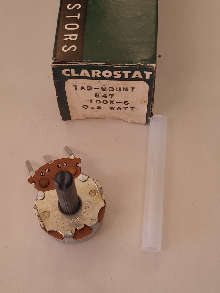 Clarostat B47-100K-S Tab Mount 0.5 Watt Potentiometer 100k