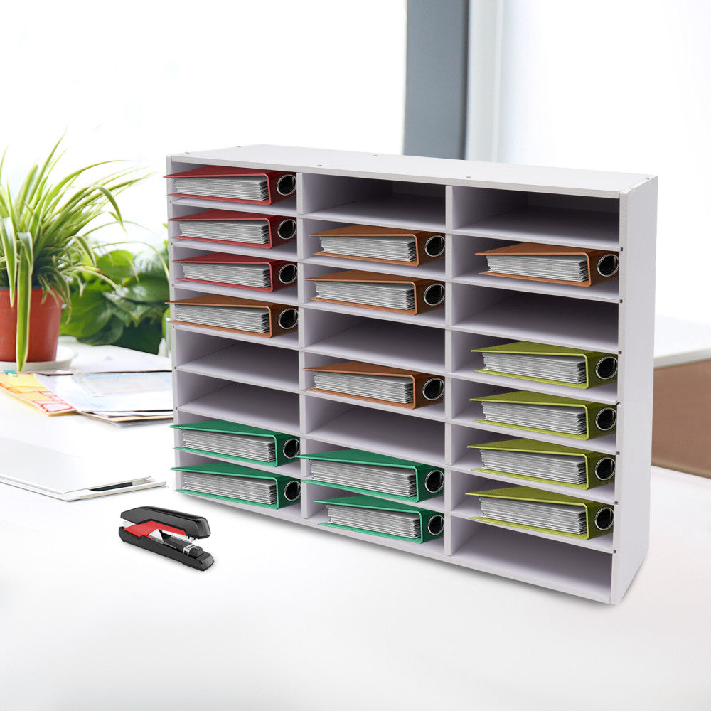 24 Compartments Literature Organizer File Sorter Paper Storage Holder Office