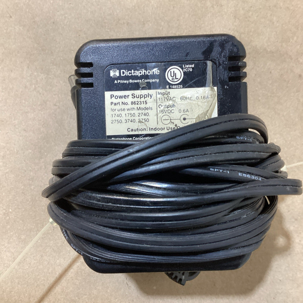 Dictaphone 862315 AC Power Supply for Models 1740, 1750, 2740, 2750, 3740, 3750