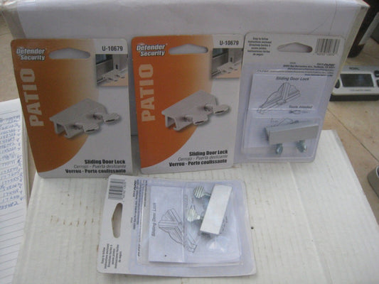 4 Defender Security U 10679 Sliding Door Lock with Double Screws Aluminum Finish