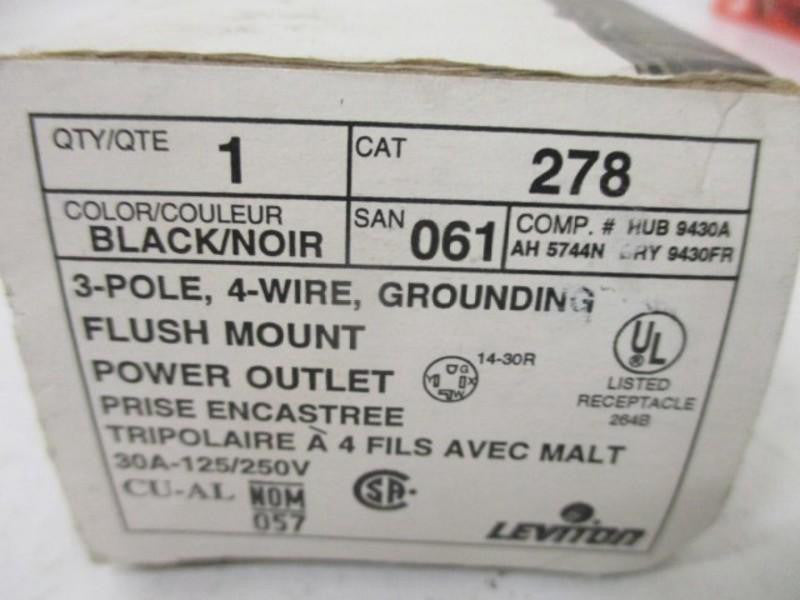 LEVITON 278 FLUSH MOUNT POWER OUTLET  NSMP