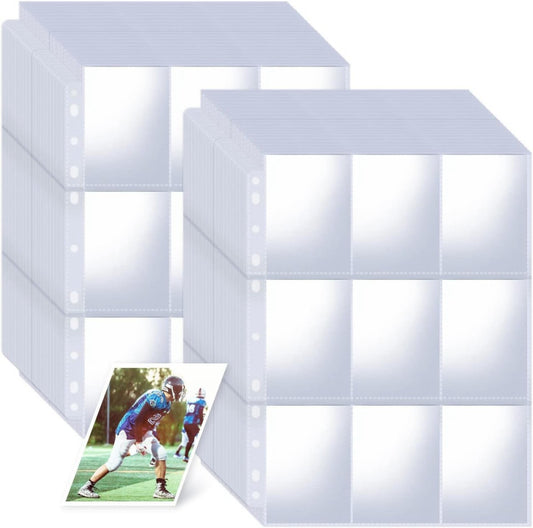 1800 Pockets Card Sleeves Binder Sheets Double-Sided Trading Card Pages Sleev...