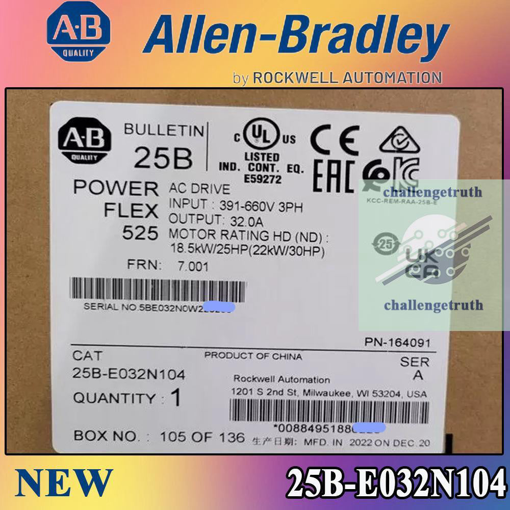 2022 Newest AB 25B-E032N104 AB 25BE032N104 Powerflex 525 600V AC 3 PH 30 HP DHL