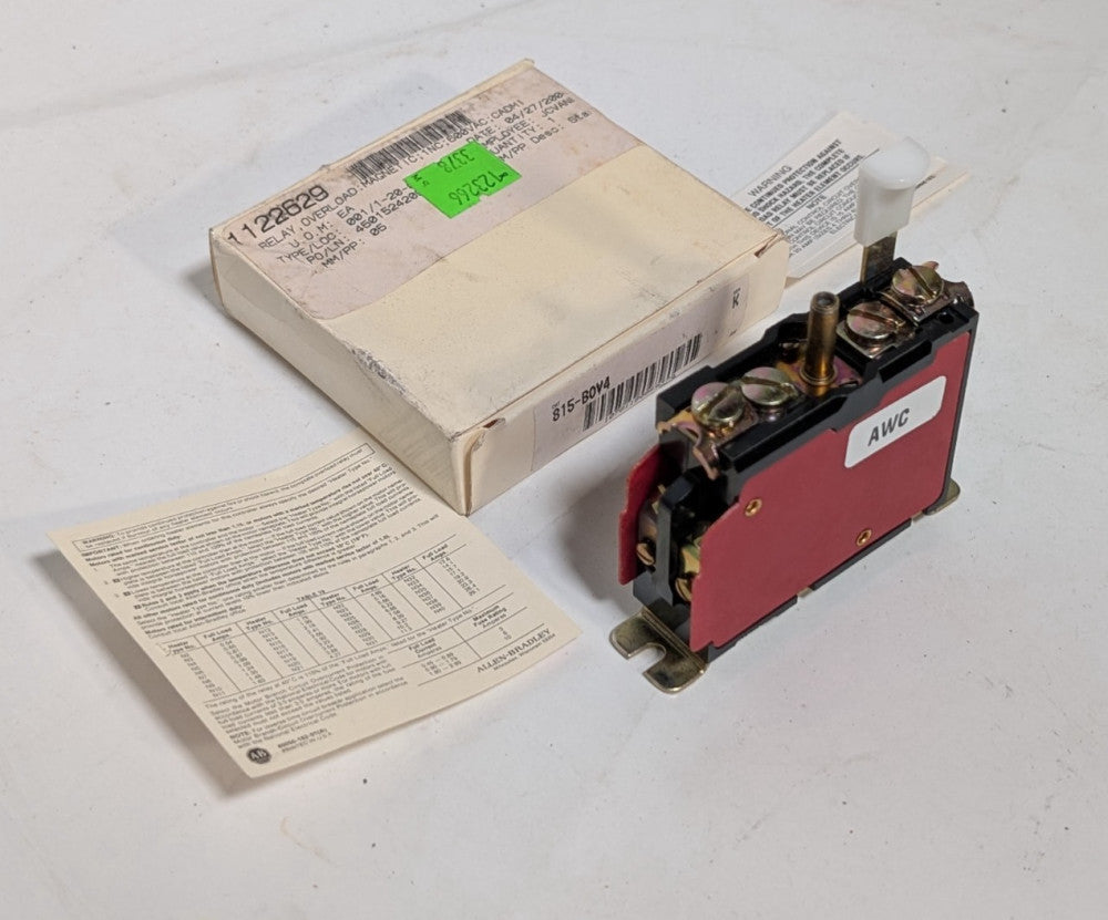 Allen Bradley 815-B0V4 Ser K Magnetic Overload Relay, 1122629, Heavy Duty 600VAC