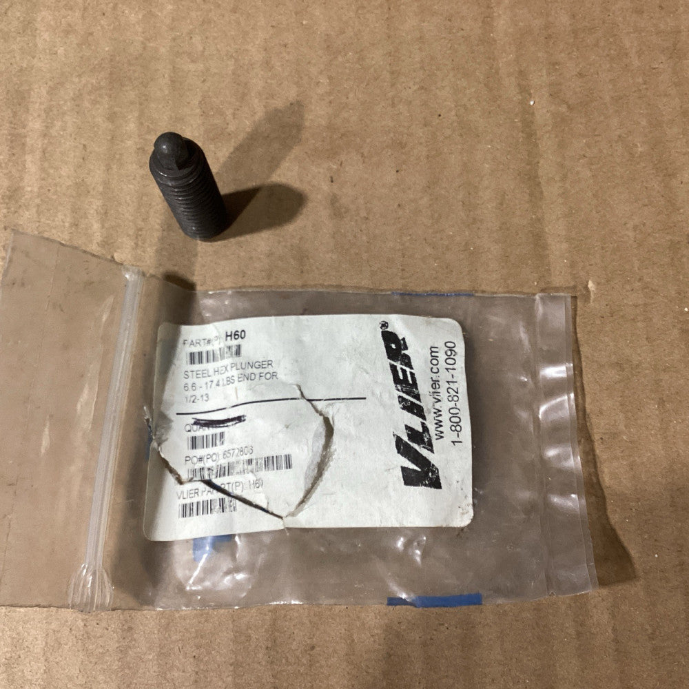 VLIER H60 1/2"-13 Thread Size, 1-1/8" Body Length, 1/4" Hex NOS PLUNGER