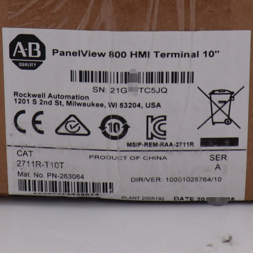 Allen-Bradley Ser/A 2711R-T10T Factory Sealed PANELVIEW 800 10-INCH HMI TERMINAL