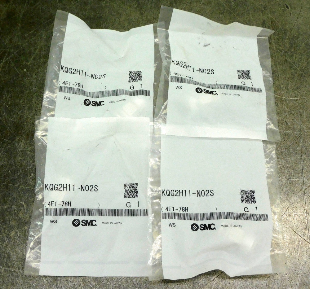 SMC KQG2H11-N02S Straight Push In Adapter Fitting 3/8" x 1/4" NPT Lot of Four(4)