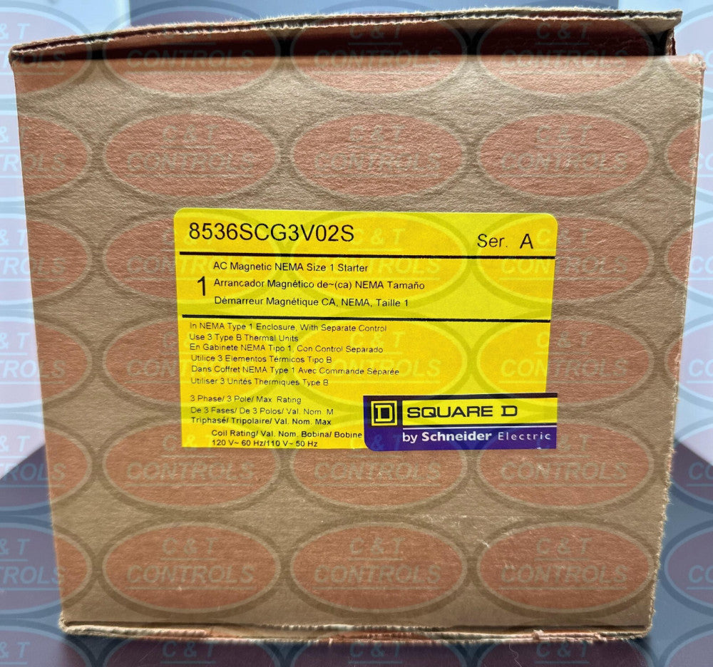 Square D 8536SCG3V02S 120V Size 1 Enclosed Starter New In Box USA Stock