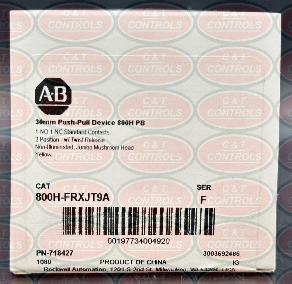 Allen Bradley 800H-FRXJT9A 2 Pos. Jumbo Pushbutton New In Box USA Stock