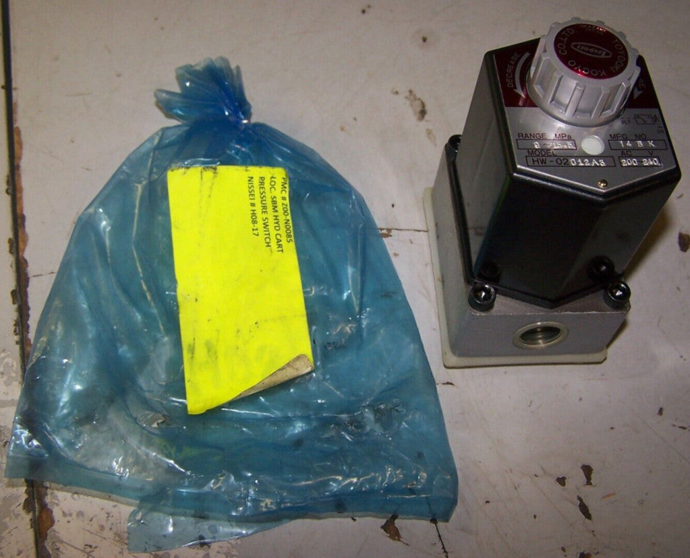 NEW TOYOOKI KOGYO 240 VAC ADJUSTABLE PRESSURE SWITCH 9-15.5 MPa  HW-02012A3