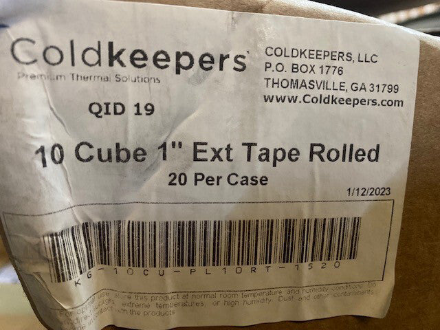 (LOT OF 20) COLDKEEPERS 10-CUBE 1" EXTREME TAPE ROLLED INSULATED BOX LINERS