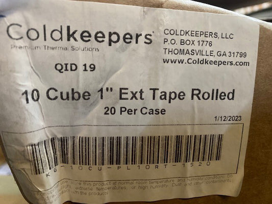 (LOT OF 20) COLDKEEPERS 10-CUBE 1" EXTREME TAPE ROLLED INSULATED BOX LINERS