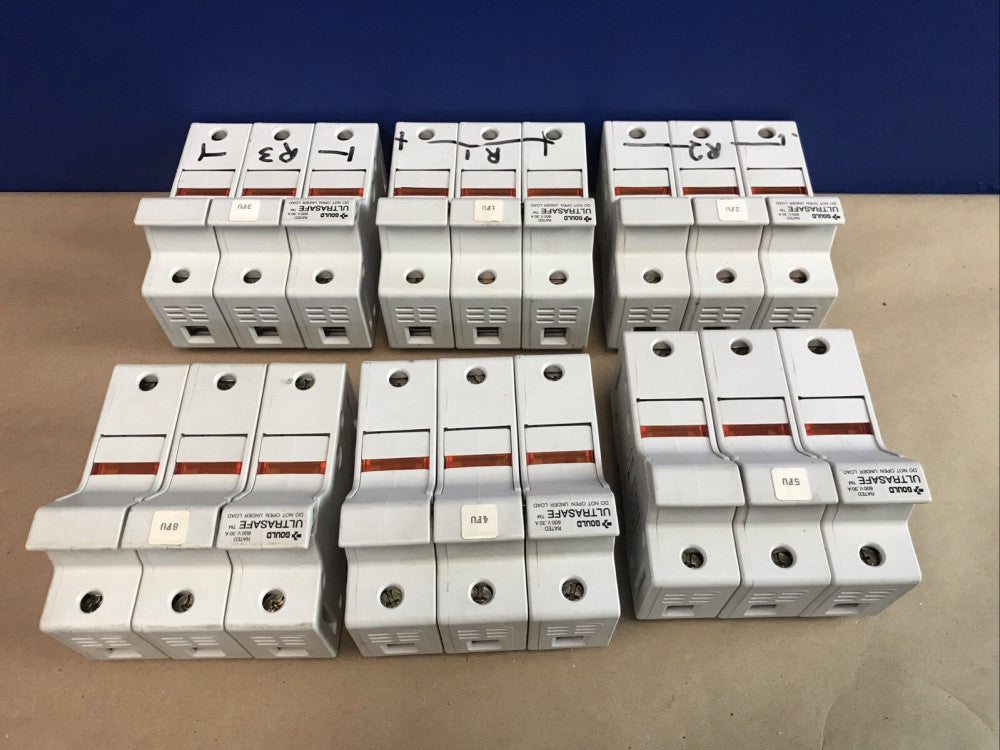 (Lot Of 6) GOULD Ultrasafe US3J3I Fuse Holder 600 V 30 A