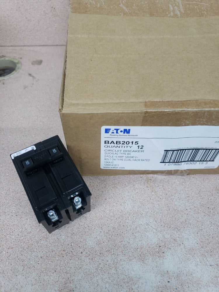 1 NEW BAB2015 CUTLER HAMMER  CIRCUIT BREAKER 2POLE 15AMP 240V