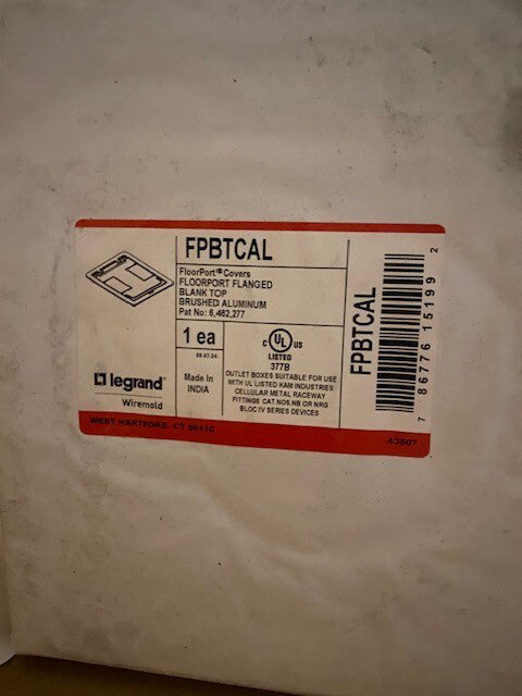 Legrand FPBTCAL Floor Port Cover Flanged Blank Top Brushed Aluminum (NEW)