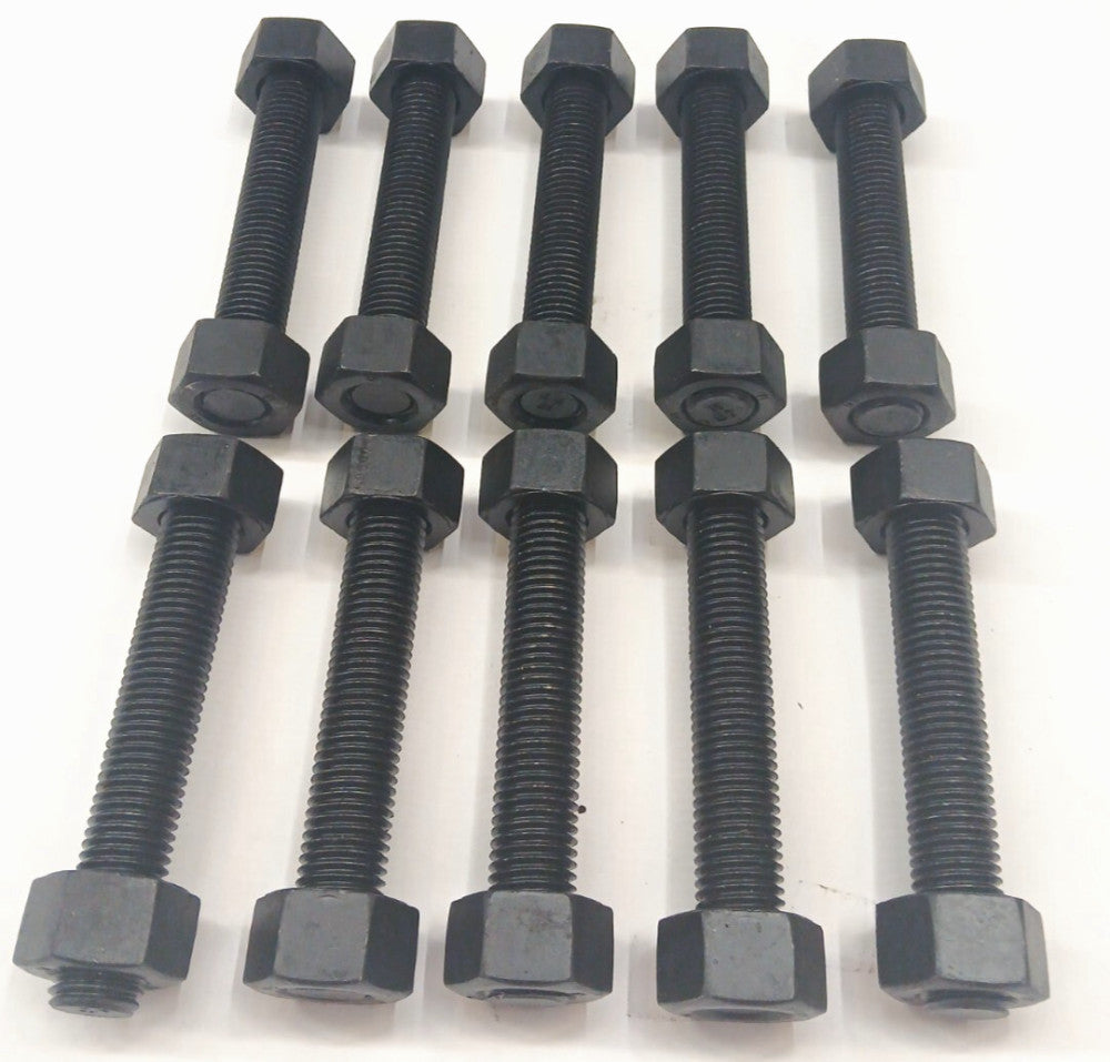 FULLY THREADED ROD 7/8-9 GRADE B7 W/ 1" NUT GRADE 2H BLACK OXIDE   LOT OF 10
