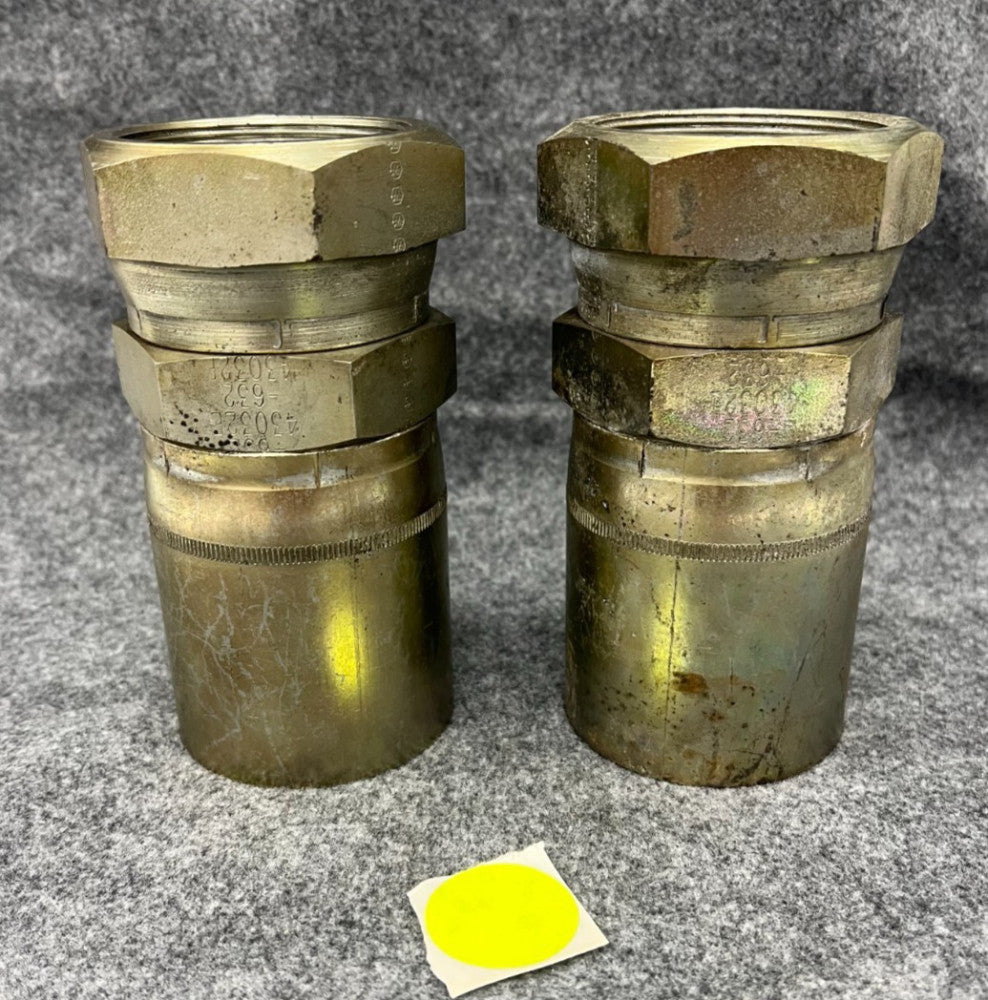 WEATHERHEAD HYDRAULIC HOSE FITTING 43032L-632 HOSE SIZE 2" OD 2-7/8" LOT OF 2
