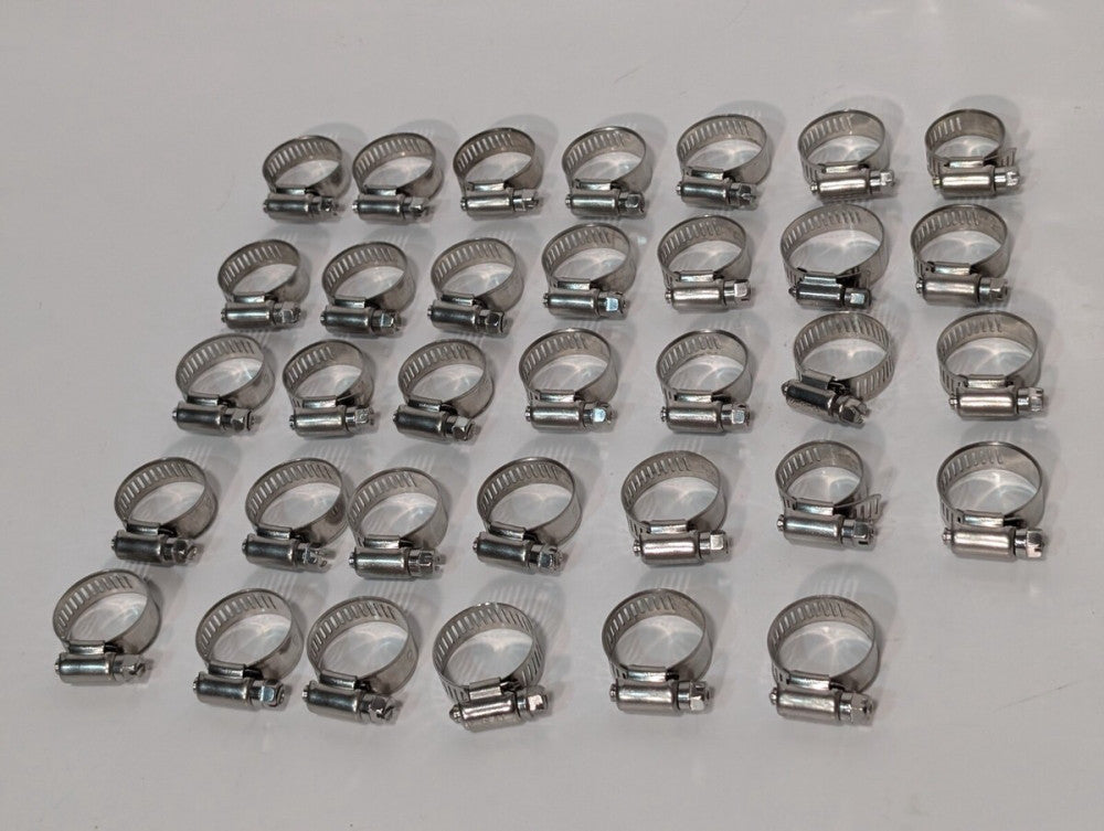 LOT of 34 pc HD 14-27 Stainless Steel Hose Clamp, Hose Clip, Assurance Ring
