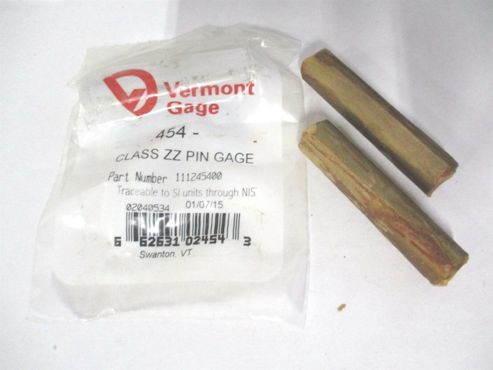Vermont Gage (111245400) 0.454" Diam Class ZZ Minus Plug & Pin Gage - Lot of 3