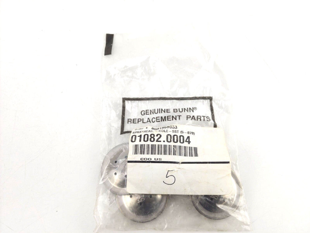 5pcs Bunn 01082.0004 Stainless Steel 5 Hole Sprayhead GRX-B W BX