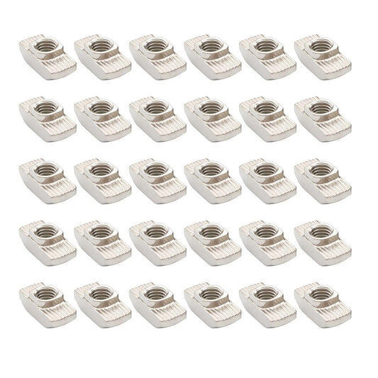 30 PCS M6 Half Round Roll in Sliding T Slot Nuts for 4040 Aluminum Extrusion