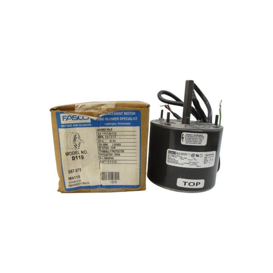 FASCO D119 115V 2.9-1.5-1.0A NSMP