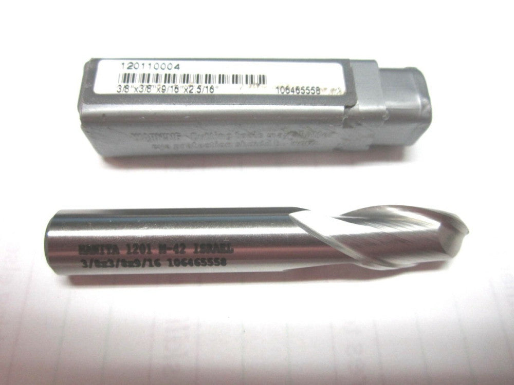 HANITA (TC12011004 1201) 3/8" Cobalt Ball End Mill 2F M42 