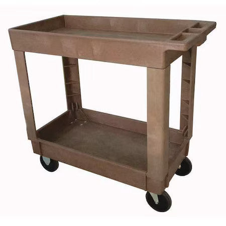 Zoro Select 5Uth8 Utility Cart With Deep Lipped Plastic Shelves, Plastic, 500