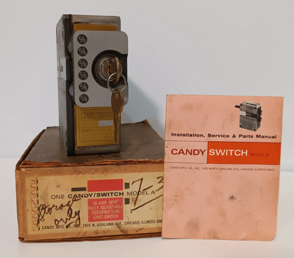 Vintage Candy Switch Model A Rotating Cam Limit Switch w/ Key Attachment, Manual