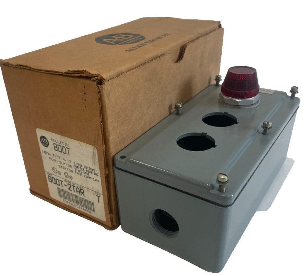 ALLEN BRADLEY 800T-2TAR PUSH BUTTON ENCLOSER SER. T 800T2TAR NEW, SURPLUS