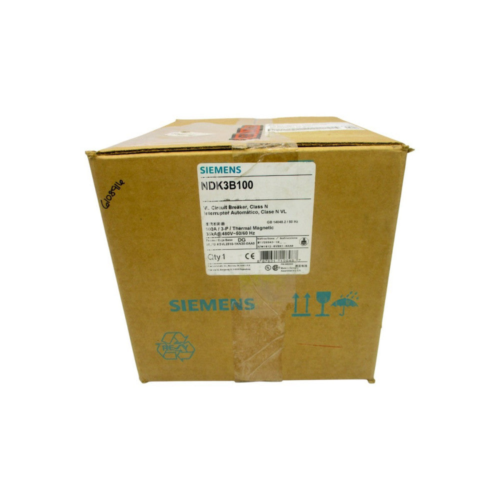 SIEMENS NDK3B100 3VL2510-1KN30-0AA0 480V 100A NSFS