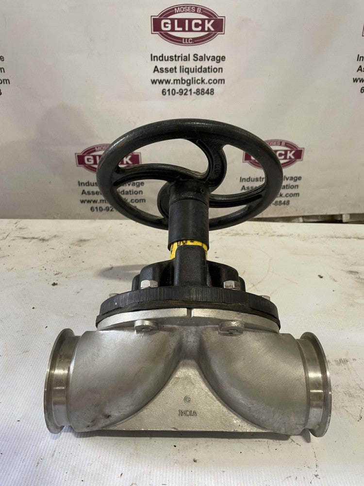 Saunders 4" Stainless Steel Manual Sanitary Diaphragm Valve