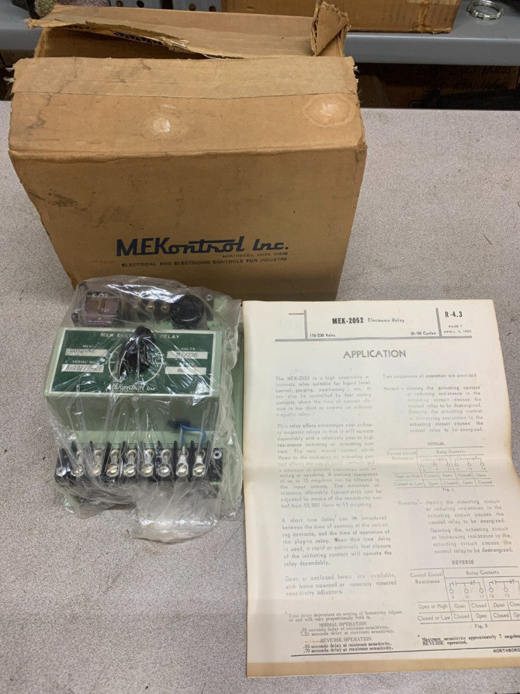 NEW IN BOX MEK ELECTRIC RELAY 2052-AB
