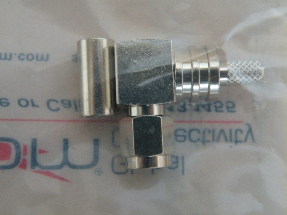 L-Comm ARSP-1726 RP-SMA Plug Solderless Crimp Right Angle for 195-Series Cable 