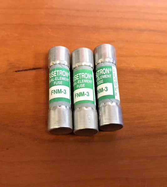 (Lot of 3) Bussmann FUSETRON FNM-3 3A 250V Fuse