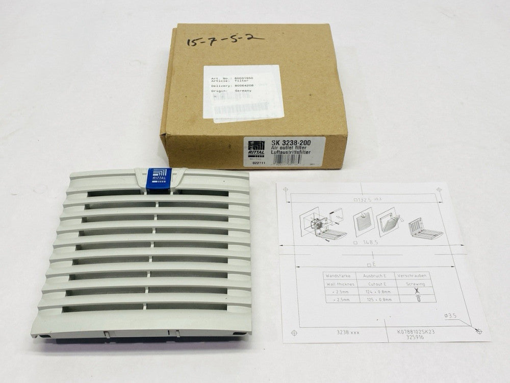 Rittal SK 3238-200 Air Outlet Filter 148.5x148.5x24mm