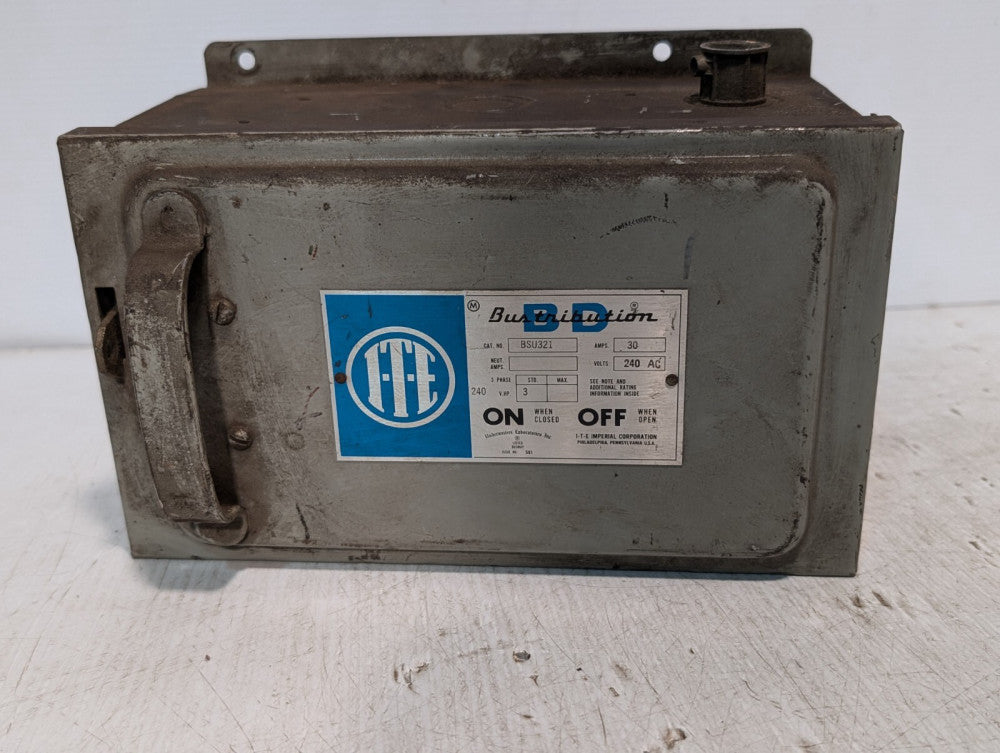 ITE BSU321 BD fusible busway plug, Bus-Tribution, 30 Amp, 240V