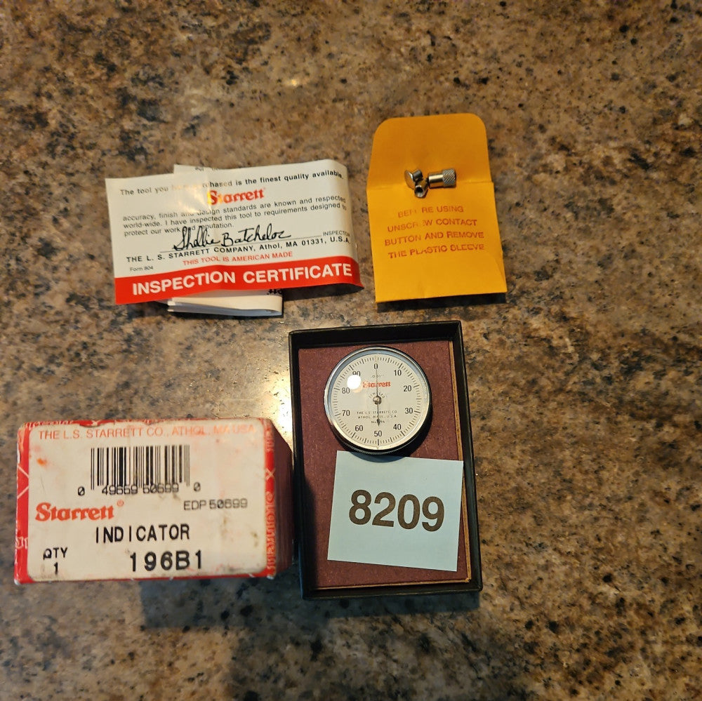 Starrett 196B1 Universal Dial Indicator, Back Plunger