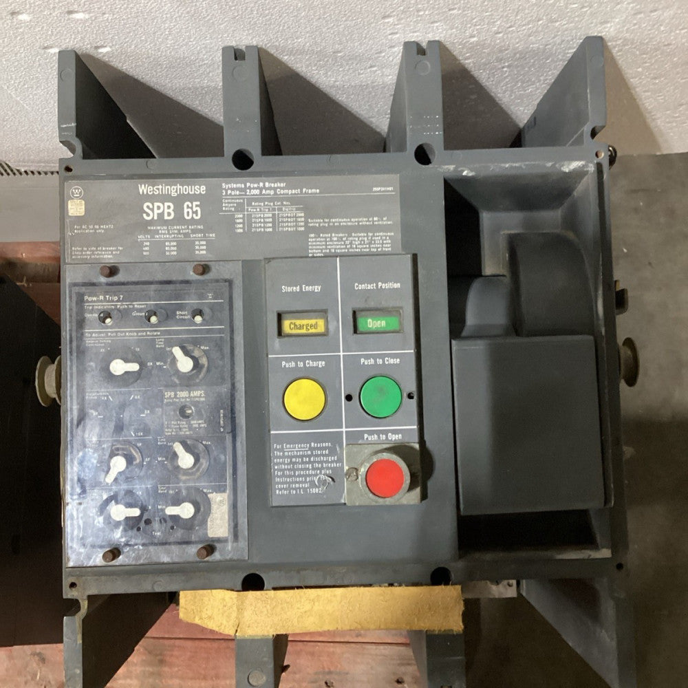 Cutler-Hammer Circuit Breaker SPB 65 2000C Amp Frame 2000A Rating Plug 600V Used