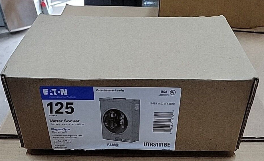 new Eaton UTRS101BE 125A 600V 4-Jaw Meter Socket