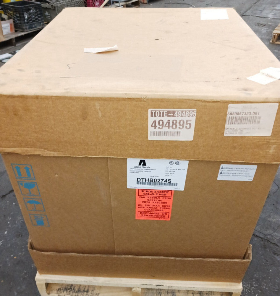 NEW ACME 27 KVA 3 PHASE ISOLATION TRANFORMER 575 HV DELTA 460Y/266 LV DTHB0274S