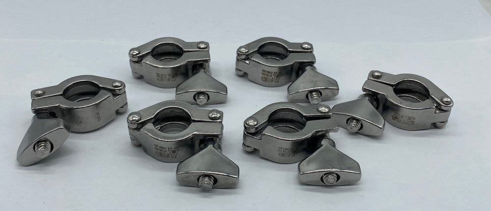 NEW Unbranded 63-04 Stainless Clamps with Wing Nut 1/2-3/4"  HT 05L933 Lot of 6